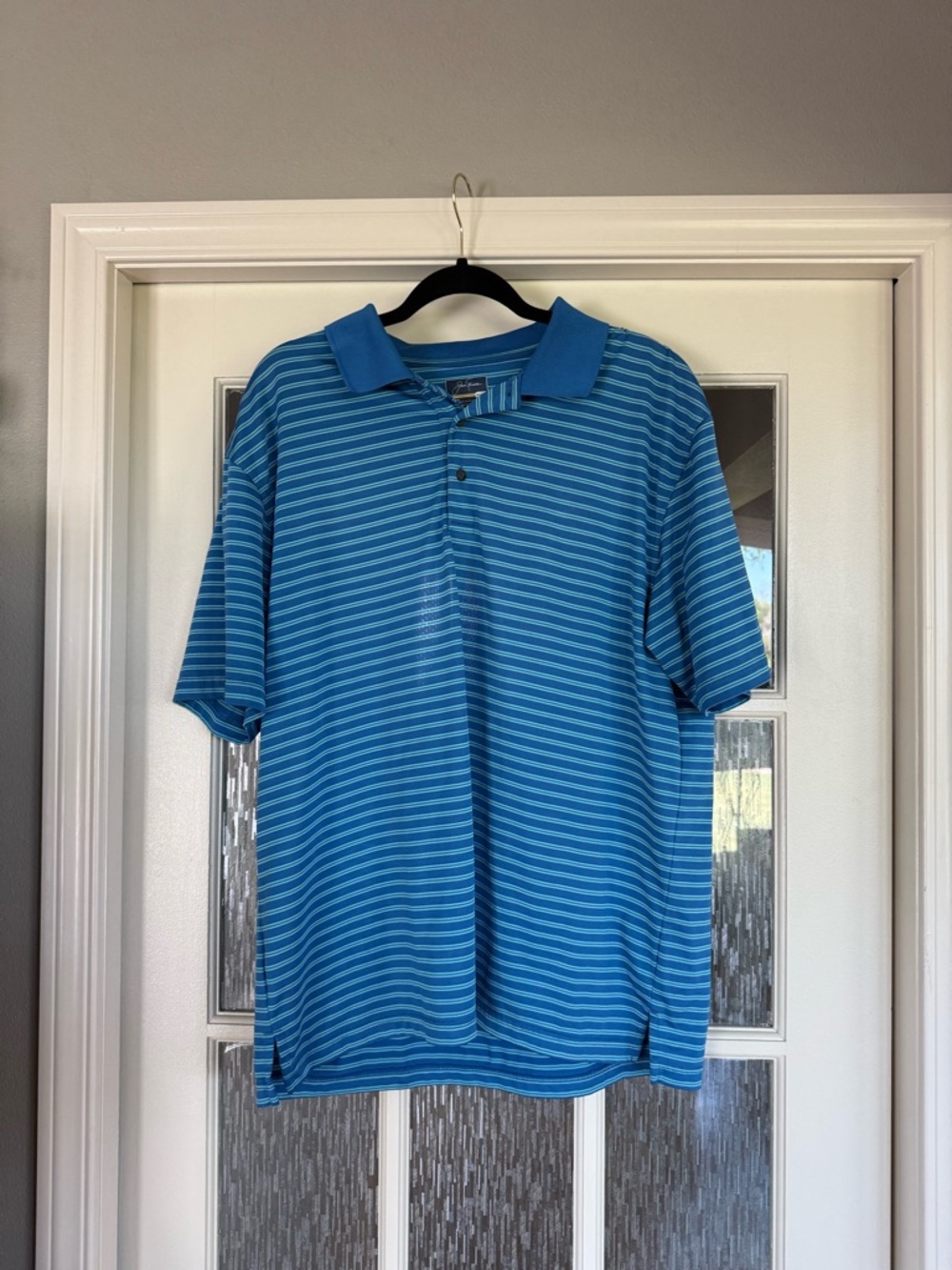 Jack Nicklaus Blue Striped Performance Polo